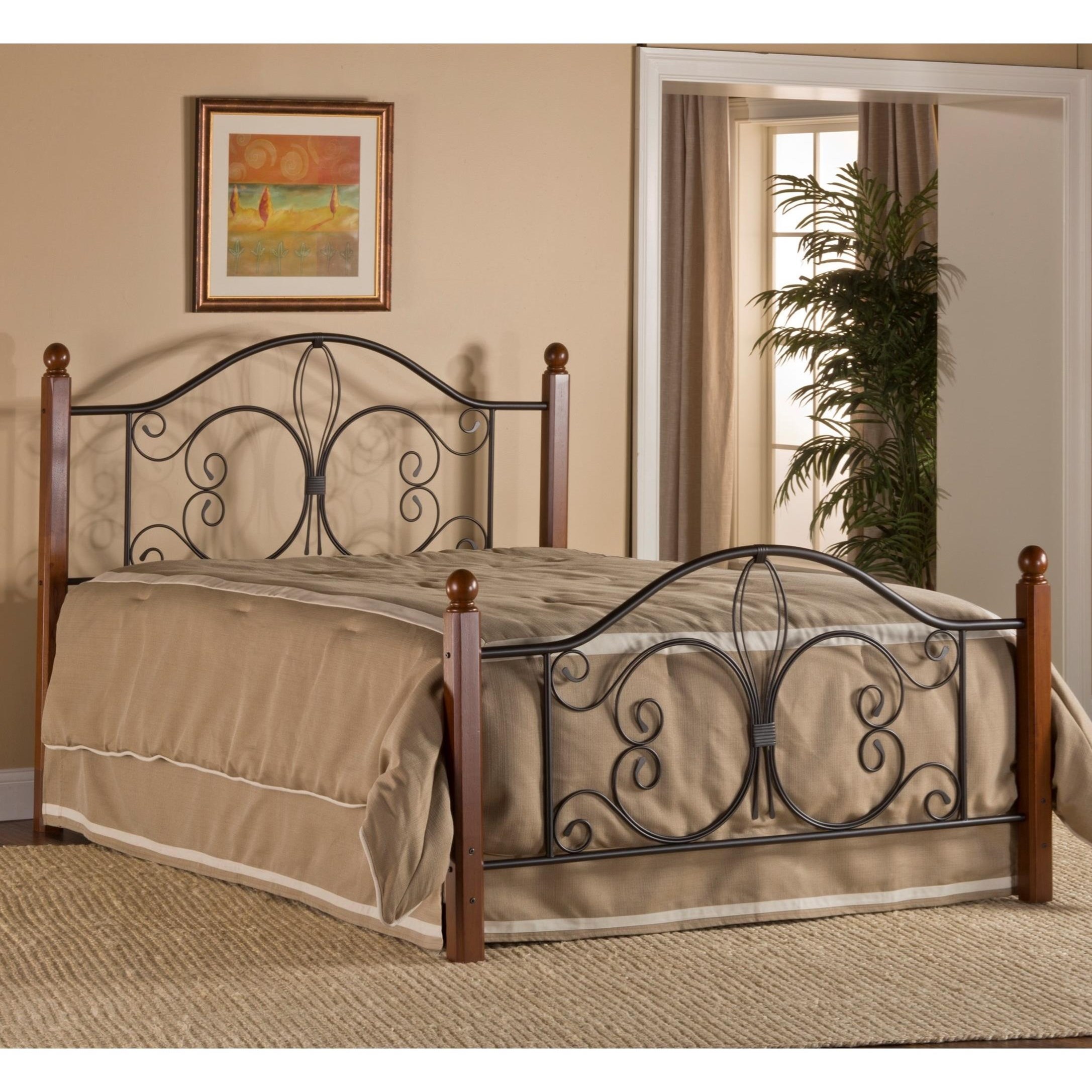 Hillsdale Metal Beds 1422BKRP King Milwaukee Wood Post Bed with Frame Westrich Furniture